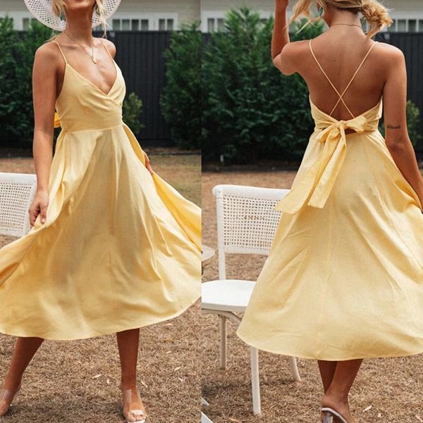 casual dresses party summer dress women v neck backless holiday long sun vestidos maxi soild beach lxsc, Black;gray
casual dresses party summer dress women v neck backless holiday long sun vestidos maxi soild beach lxsc, Black;gray