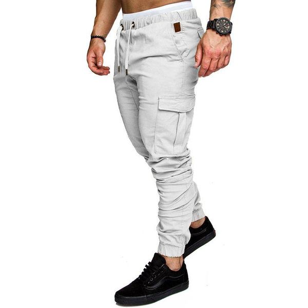 men's pants spring and autumn hip hop casual fashion brand solid color multi bag sweatpants m-4xl, Black 
men's pants spring and autumn hip hop casual fashion brand solid color multi bag sweatpants m-4xl, Black