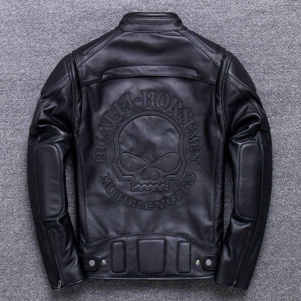 men's leather & faux head layer cowhide male locomotive serve genuine clothing self-cultivation short fund halley, Black
men's leather & faux head layer cowhide male locomotive serve genuine clothing self-cultivation short fund halley, Black