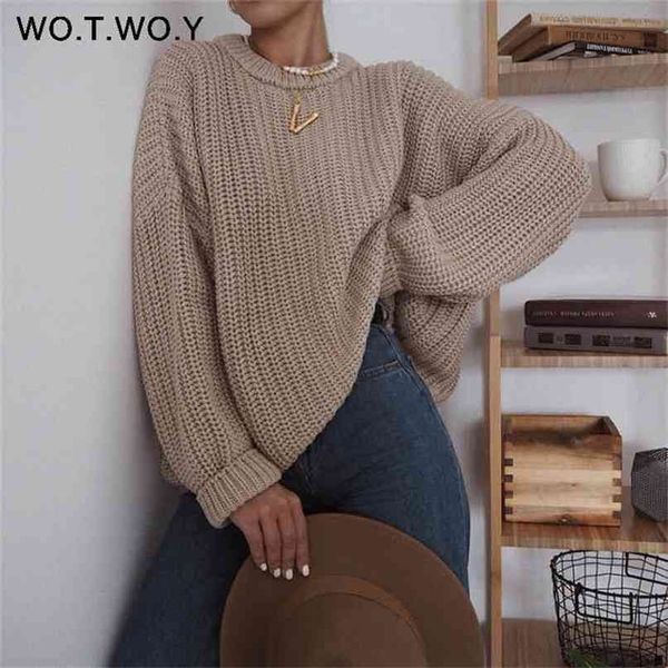wotwoy elegant autumn oversized sweater women solid loose knitted long sleeve pullover female jumper cashmere 210908, White;black
wotwoy elegant autumn oversized sweater women solid loose knitted long sleeve pullover female jumper cashmere 210908, White;black