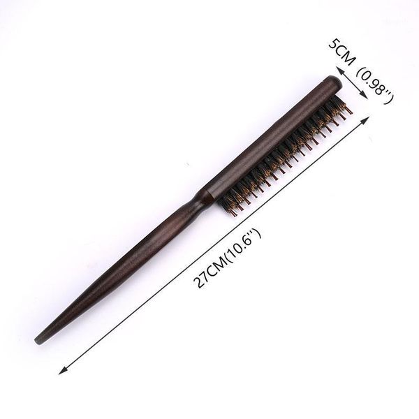 1pc flat wooden teasing comb backcombing hair brush professional nylon bristle material1, Silver
1pc flat wooden teasing comb backcombing hair brush professional nylon bristle material1, Silver