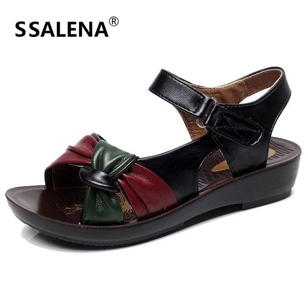 women comfortable sandals shoes mother summer leather buckle butterfly knot wedge soft beach a754, Black
women comfortable sandals shoes mother summer leather buckle butterfly knot wedge soft beach a754, Black