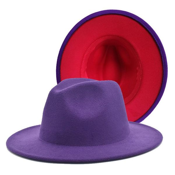 wide brim hats fashion two-tone woolen fedoras hat lady wide-brimmed felt jazz man fedora for women men, Blue;gray
wide brim hats fashion two-tone woolen fedoras hat lady wide-brimmed felt jazz man fedora for women men, Blue;gray