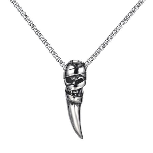chains stainless steel vintage skull wolf tooth pendant necklace jewelry gift for men women punk rock necklaces, Silver
chains stainless steel vintage skull wolf tooth pendant necklace jewelry gift for men women punk rock necklaces, Silver