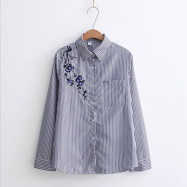floral embroidery striped blouse women long sleeve shirt and casual cotton plus size 3xl office lady, White
floral embroidery striped blouse women long sleeve shirt and casual cotton plus size 3xl office lady, White