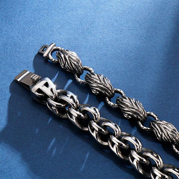 link, chain punk twisted link bracelet mens 23cm 9 inches stainless steel boho hand armband biker hip hop jewelry for man, Black
link, chain punk twisted link bracelet mens 23cm 9 inches stainless steel boho hand armband biker hip hop jewelry for man, Black