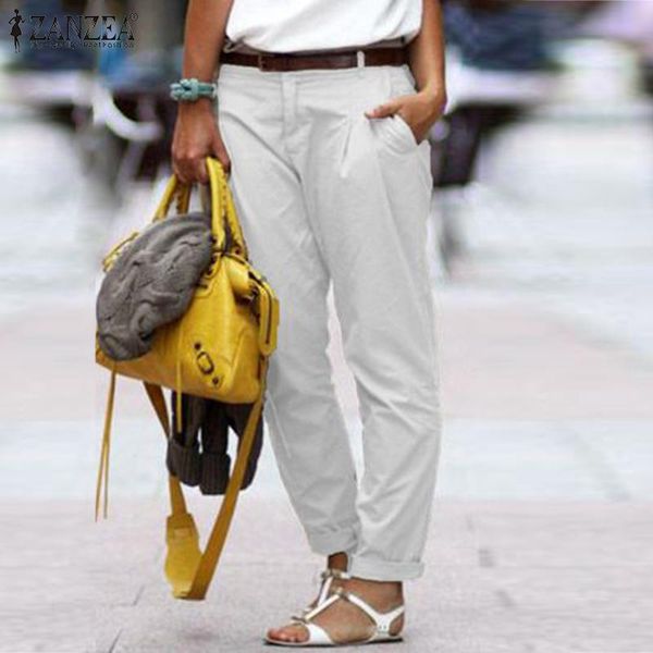 women's pants & capris 2021 fashion zanzea women cotton ladies casual elastic waist trousers pocket pantalones mujer button zipper stre, Black;white
women's pants & capris 2021 fashion zanzea women cotton ladies casual elastic waist trousers pocket pantalones mujer button zipper stre, Black;white