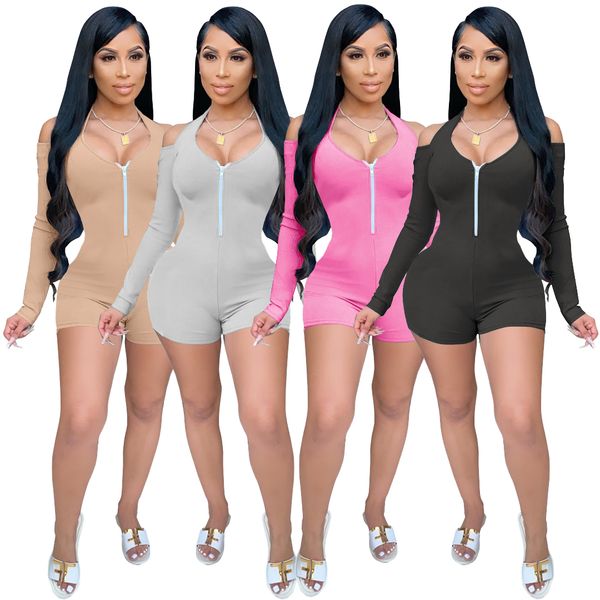 ladies' new casual halter neck off-the-shoulder long-sleeved deep v zipper neck strapless back stretch nightclub party jumpsuit, Black;white
ladies' new casual halter neck off-the-shoulder long-sleeved deep v zipper neck strapless back stretch nightclub party jumpsuit, Black;white