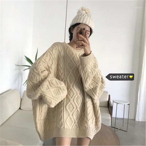 loose oversize women's knitted sweaters twist vintage 2021 spring autumn female pullover arrivals trendy ladies outerwear, White;black
loose oversize women's knitted sweaters twist vintage 2021 spring autumn female pullover arrivals trendy ladies outerwear, White;black