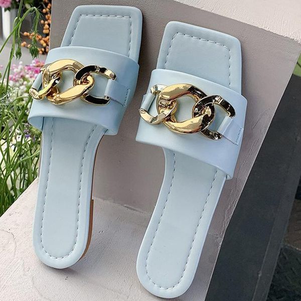 women slippers summer fashion chain design open toe flat shoes solid color outdoor personality 2021 punk sandals, Black
women slippers summer fashion chain design open toe flat shoes solid color outdoor personality 2021 punk sandals, Black