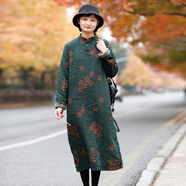 casual dresses johnature linen chinese style for women 2021 winter stand long sleeve fleece vintage robes print floral, Black;gray
casual dresses johnature linen chinese style for women 2021 winter stand long sleeve fleece vintage robes print floral, Black;gray