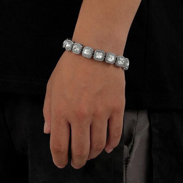 link, chain bling cz paved square charm tennis bracelet bangle men hip hop jewelry for boy party gift, Black
link, chain bling cz paved square charm tennis bracelet bangle men hip hop jewelry for boy party gift, Black