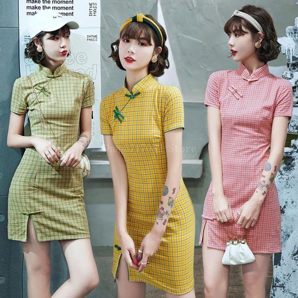 ethnic clothing chinese style clothes cheongsam short split slim plaid qipao fashion leisure dress traditional wedding dresses for women, Red
ethnic clothing chinese style clothes cheongsam short split slim plaid qipao fashion leisure dress traditional wedding dresses for women, Red