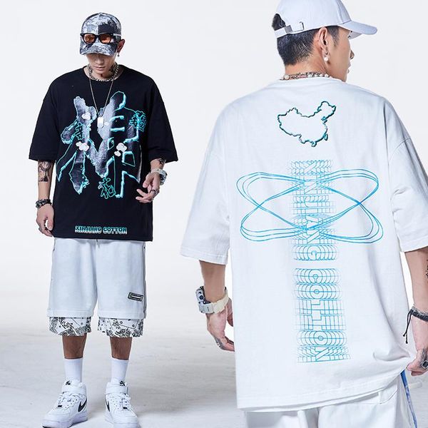 men's t-shirts streetwear t-shirt clothes hip hop print 2021 harajuku cotton casual summer short sleeve black oversized tee, White;black
men's t-shirts streetwear t-shirt clothes hip hop print 2021 harajuku cotton casual summer short sleeve black oversized tee, White;black