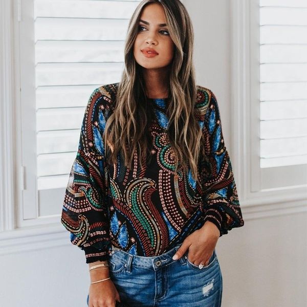 women's blouses & shirts womens chiffon puff long sleeve o neck floral print elegant oversized plus size xs-2xl, White
women's blouses & shirts womens chiffon puff long sleeve o neck floral print elegant oversized plus size xs-2xl, White