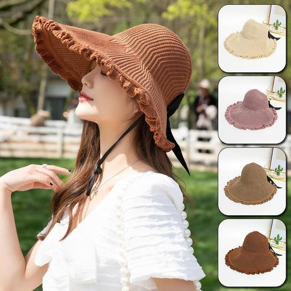 wide brim hats summer bow sun empty hat women uv protection caps hollow out beach ladies cap ribbon knit fashion, Blue;gray
wide brim hats summer bow sun empty hat women uv protection caps hollow out beach ladies cap ribbon knit fashion, Blue;gray