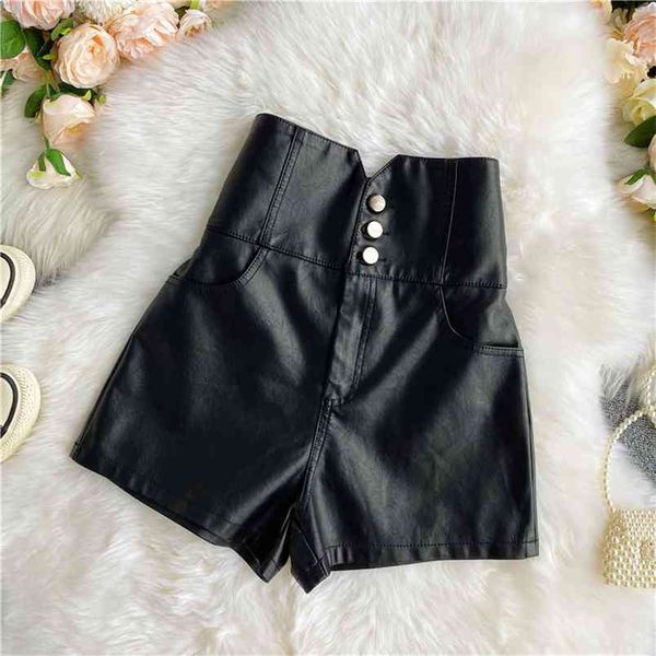 autumn winter women's shorts korean style solid color high waist wide leg leather slim bottoming female ll677 210506, White;black
autumn winter women's shorts korean style solid color high waist wide leg leather slim bottoming female ll677 210506, White;black