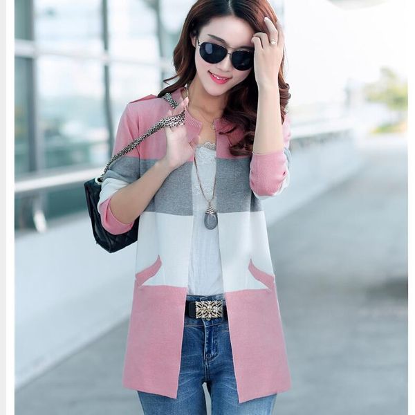 women's sweaters 2021 spring autumn long coat sweater korean fashion was thin loose knit cardigan women, White;black
women's sweaters 2021 spring autumn long coat sweater korean fashion was thin loose knit cardigan women, White;black