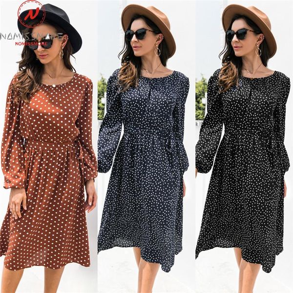 casual dresses fashion women polka dot print a-line dress for streetwear patchwork design bandage decor o-neck backless mid waist slim, Black;gray
casual dresses fashion women polka dot print a-line dress for streetwear patchwork design bandage decor o-neck backless mid waist slim, Black;gray