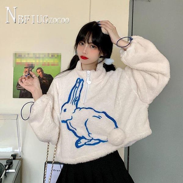 fluff stand collar women sweatshirts winter korean embroidery students short style female women's hoodies &, Black
fluff stand collar women sweatshirts winter korean embroidery students short style female women's hoodies &, Black
