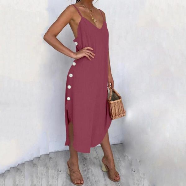 casual dresses plus size summer vestido women adjustable straps button slitting irregular hem midi sling dress slim female party, Black;gray
casual dresses plus size summer vestido women adjustable straps button slitting irregular hem midi sling dress slim female party, Black;gray