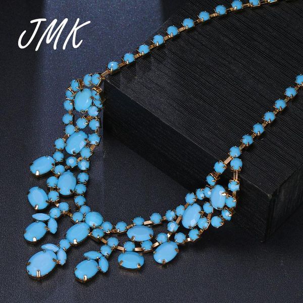 pendant necklaces jmk luxury ethnic big blue stone necklace zircon crystal 18k gold exaggerated dubai saudi jewelry for women bridal wedding, Silver
pendant necklaces jmk luxury ethnic big blue stone necklace zircon crystal 18k gold exaggerated dubai saudi jewelry for women bridal wedding, Silver