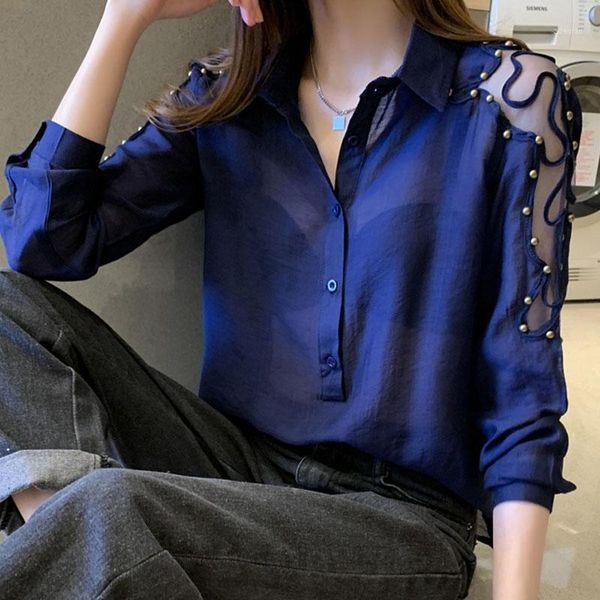 blouse women's 2021 autumn long-sleeved shirt loose korean plus size beading solid v-neck hollow out 0718 blouses & shirts, White
blouse women's 2021 autumn long-sleeved shirt loose korean plus size beading solid v-neck hollow out 0718 blouses & shirts, White