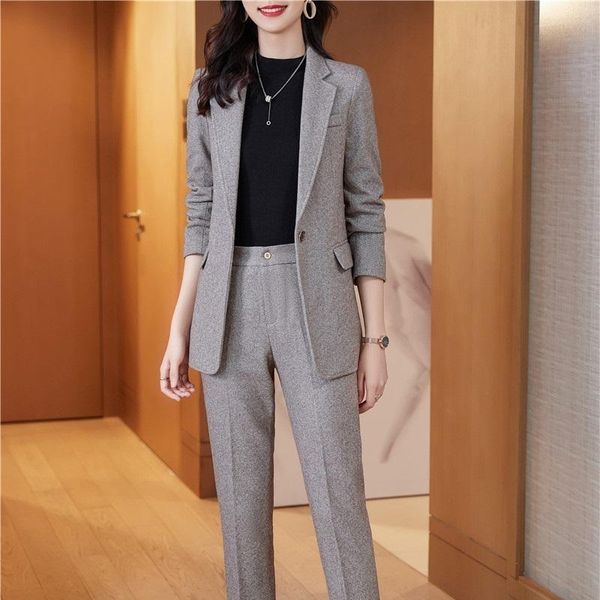 women's two piece pants fall winter women blazer and sets 2 pieces ol styles fashion camel jacket coat formal professional trouser suit, White
women's two piece pants fall winter women blazer and sets 2 pieces ol styles fashion camel jacket coat formal professional trouser suit, White