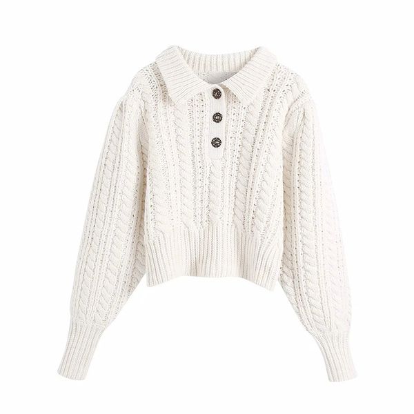 winter lady retro fashion temperament sweet eight-strand woven lapel short knit women sweater 210520, White
winter lady retro fashion temperament sweet eight-strand woven lapel short knit women sweater 210520, White