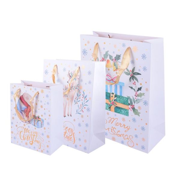 12pcs christmas paper bag gift shopping handbag wrap