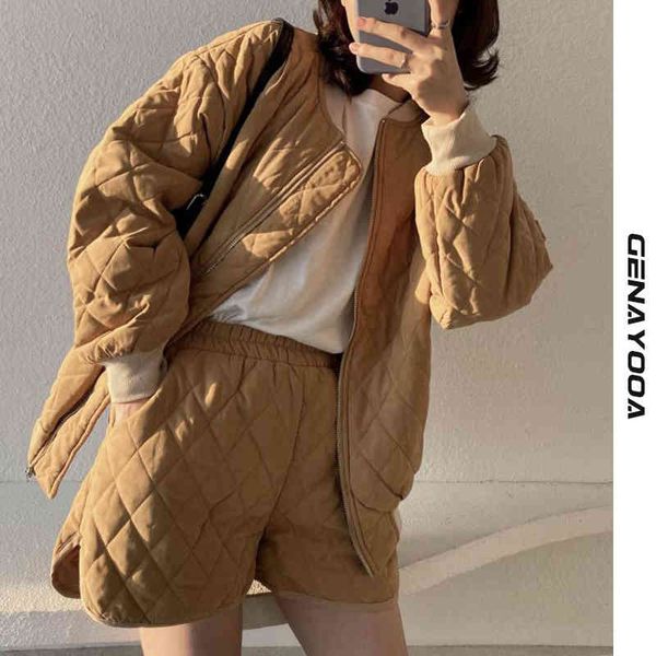 genayooa autumn winter tracksuit 2 set warm quilted coats streetwear women two piece outfits shorts ladies koren 210417, White
genayooa autumn winter tracksuit 2 set warm quilted coats streetwear women two piece outfits shorts ladies koren 210417, White
