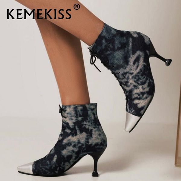 boots kemekiss size 34-43 women's shoes ankle thin high heels mixed color lace up fashion winter autumn female footwear, Black
boots kemekiss size 34-43 women's shoes ankle thin high heels mixed color lace up fashion winter autumn female footwear, Black