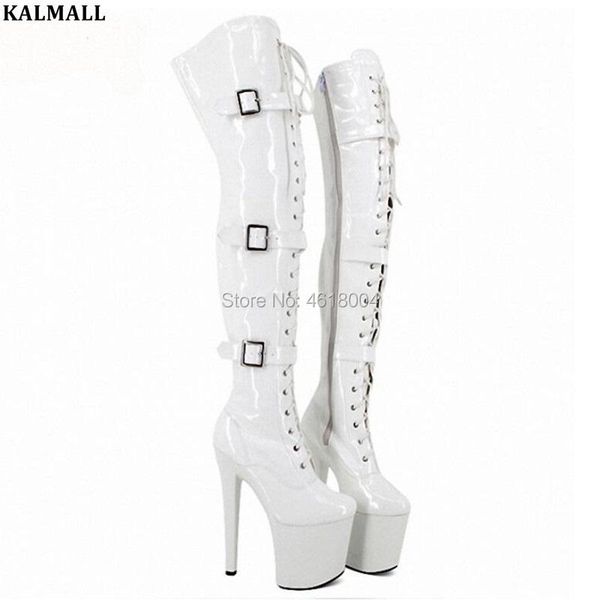 boots kalmall fetish shoes women nightclub polar dancer thigh high ultra platform heels buckle strap motorcycle, Black
boots kalmall fetish shoes women nightclub polar dancer thigh high ultra platform heels buckle strap motorcycle, Black