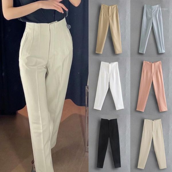 women's pants & capris za 2021 spring trouser suits woman clothes high waisted fashion beige harlan casual suit zip for women, Black;white
women's pants & capris za 2021 spring trouser suits woman clothes high waisted fashion beige harlan casual suit zip for women, Black;white