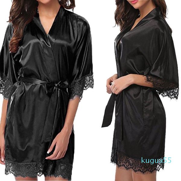 women's sleepwear lace nightgown robe lady satin nightwear lingerie pajamas suit silk kimono bathrobe plus size j60, Black;red
women's sleepwear lace nightgown robe lady satin nightwear lingerie pajamas suit silk kimono bathrobe plus size j60, Black;red