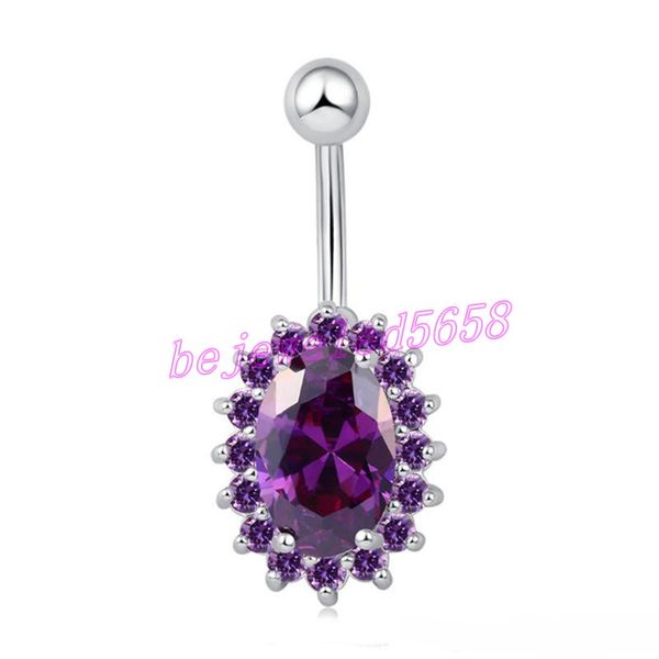 belly ring woman 18k white gold plated big white/purple cz bell button ring for women wedding party club trendy body jewelry, Silver
belly ring woman 18k white gold plated big white/purple cz bell button ring for women wedding party club trendy body jewelry, Silver