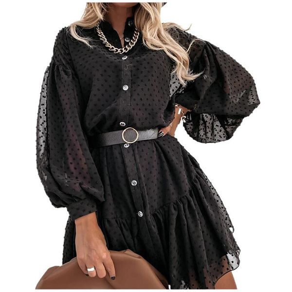 elegant black dot party dresses women petticoat long sleeve button ruffle ladies mini day dress female chiffon clothes 210423, Black;gray
elegant black dot party dresses women petticoat long sleeve button ruffle ladies mini day dress female chiffon clothes 210423, Black;gray
