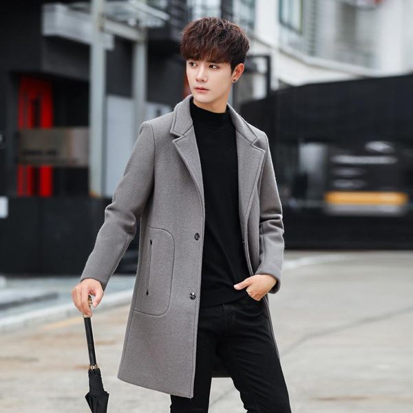 men's wool & blends korean coat long woolen man jacket black single breasted mens coats overcoats abrigo hombre invierno kj256
men's wool & blends korean coat long woolen man jacket black single breasted mens coats overcoats abrigo hombre invierno kj256