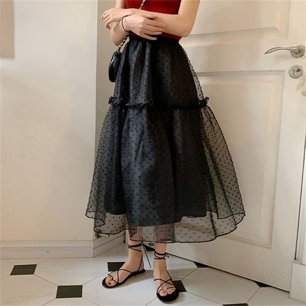 spring and summer korean high waist skirt women's loose lace mesh dot print casual skirts q728 210527, Black
spring and summer korean high waist skirt women's loose lace mesh dot print casual skirts q728 210527, Black