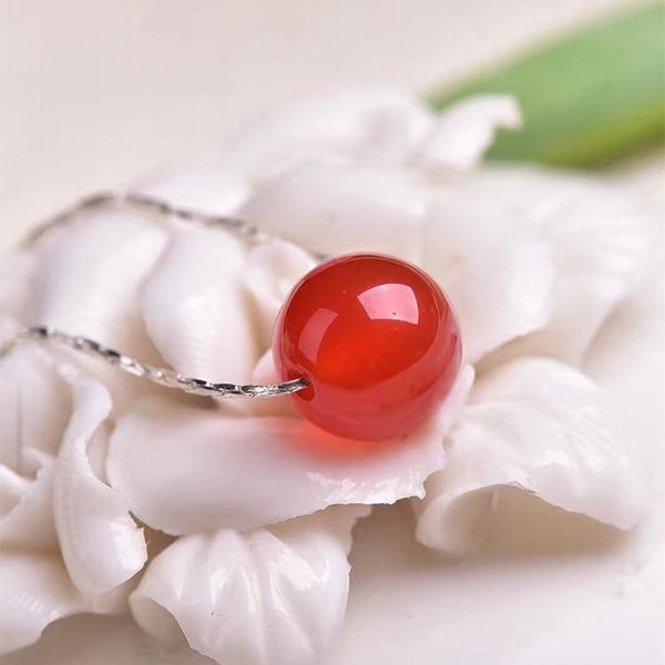 charms natural 925 sterling silver necklace collocation red agate beads simple retro pendant temperament jewellery fashion for woman, Bronze;silver
charms natural 925 sterling silver necklace collocation red agate beads simple retro pendant temperament jewellery fashion for woman, Bronze;silver