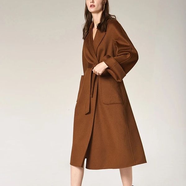 blends women coats double side wool coat overcoat winter long cashmere outerwear, Black
blends women coats double side wool coat overcoat winter long cashmere outerwear, Black