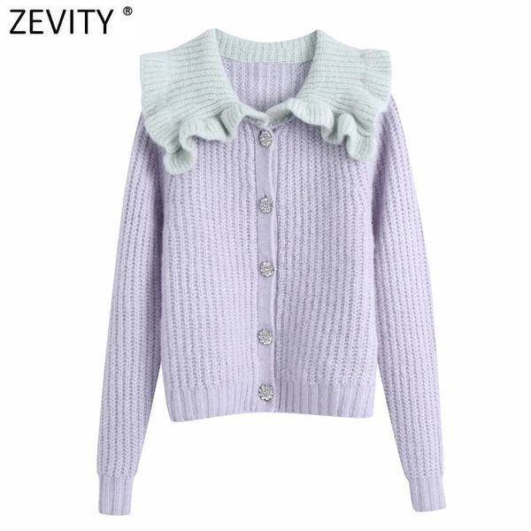 zevity women sweet turn down collar ruffles patchwork twist cardigans knitting sweater female chic long sleeve casual s667 210419, White;black
zevity women sweet turn down collar ruffles patchwork twist cardigans knitting sweater female chic long sleeve casual s667 210419, White;black