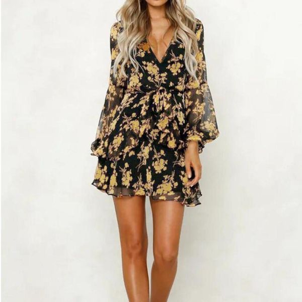 womens floral leaf printed lantern sleeve empire dress ladies summer beach casual mini dress women 210518, Black;gray
womens floral leaf printed lantern sleeve empire dress ladies summer beach casual mini dress women 210518, Black;gray