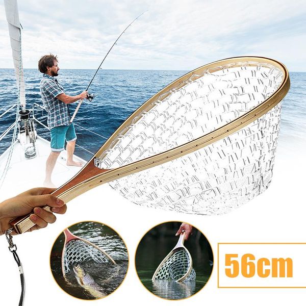 fishing accessories trout landing net with wooden handle rubber mesh fish catchand release for outdoor sports
fishing accessories trout landing net with wooden handle rubber mesh fish catchand release for outdoor sports