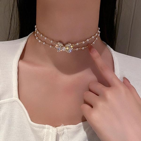 chokers korean style small bowknot crystal choker necklaces for women pearl chain rhinestone weddings jewelry, Golden;silver
chokers korean style small bowknot crystal choker necklaces for women pearl chain rhinestone weddings jewelry, Golden;silver