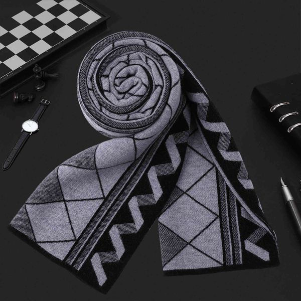 design 2021 new scarf wool high-grade versatile knitting middle-aged old men's father grandfather, Blue;gray
design 2021 new scarf wool high-grade versatile knitting middle-aged old men's father grandfather, Blue;gray