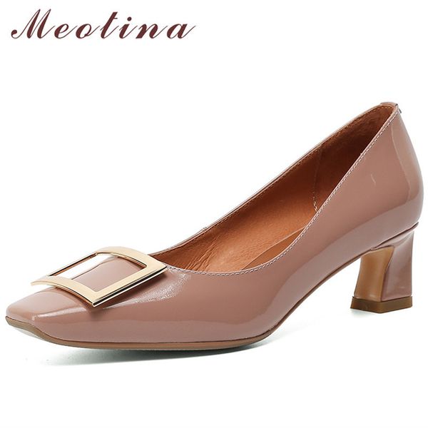 pumps natural genuine leather med heels square toe women shoes cow buckle thick heel female footwear spring red 210517, Black
pumps natural genuine leather med heels square toe women shoes cow buckle thick heel female footwear spring red 210517, Black