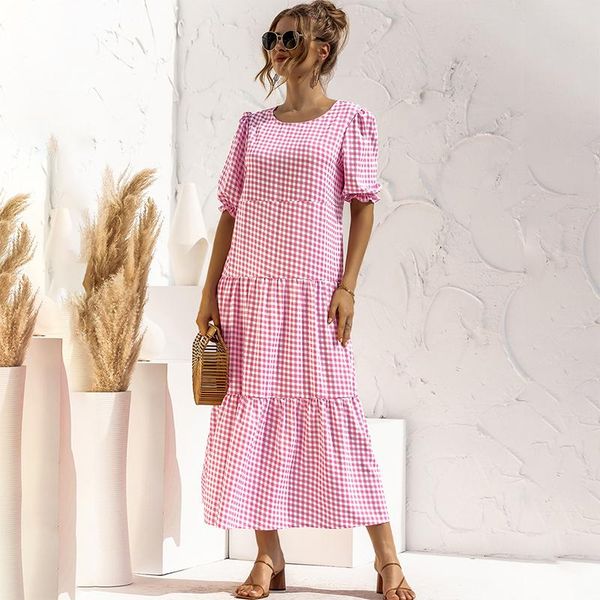party dresses women polka dot print long dress summer lady elegant casual plaid loose maxi short sleeve patchwork vestidos female, White;black
party dresses women polka dot print long dress summer lady elegant casual plaid loose maxi short sleeve patchwork vestidos female, White;black