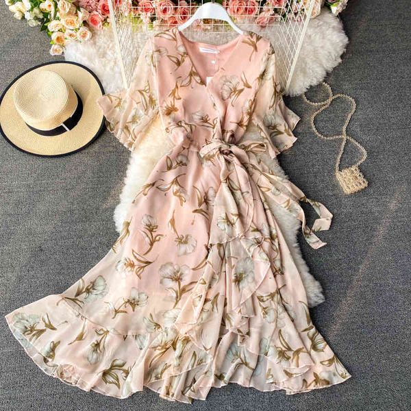 dresses summer women floral printed chiffon dress beach party vacation vintage v-neck flare short sleeve slim ruffle vestido female, Black;gray
dresses summer women floral printed chiffon dress beach party vacation vintage v-neck flare short sleeve slim ruffle vestido female, Black;gray