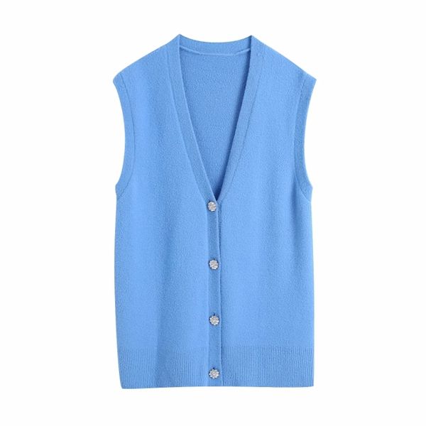 fashion women v neck button decoration knitting sweater female sleeveless pullover casual lady loose sw1139 210430, Black;white
fashion women v neck button decoration knitting sweater female sleeveless pullover casual lady loose sw1139 210430, Black;white